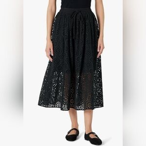 Black Eyelet Maxi Skirt - Unbranded